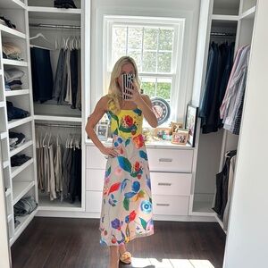 Tuckernuck Yellow Multicolor Floral Midi Dress